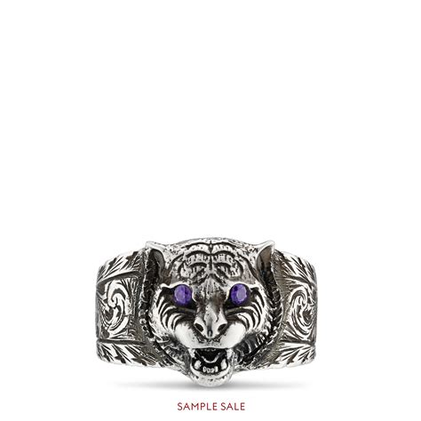 gucci feline head ring|gucci silver britt necklace men's.